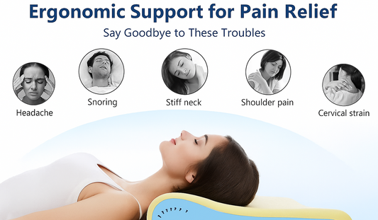 🌙 Unlock Transformative Sleep with ESHOPYE™'s Contour Cervical Memory Foam Pillow
