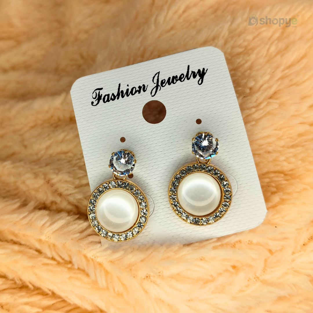 Crystal Pearl Halo Drop Earrings – Classic Elegance for Every Occasion