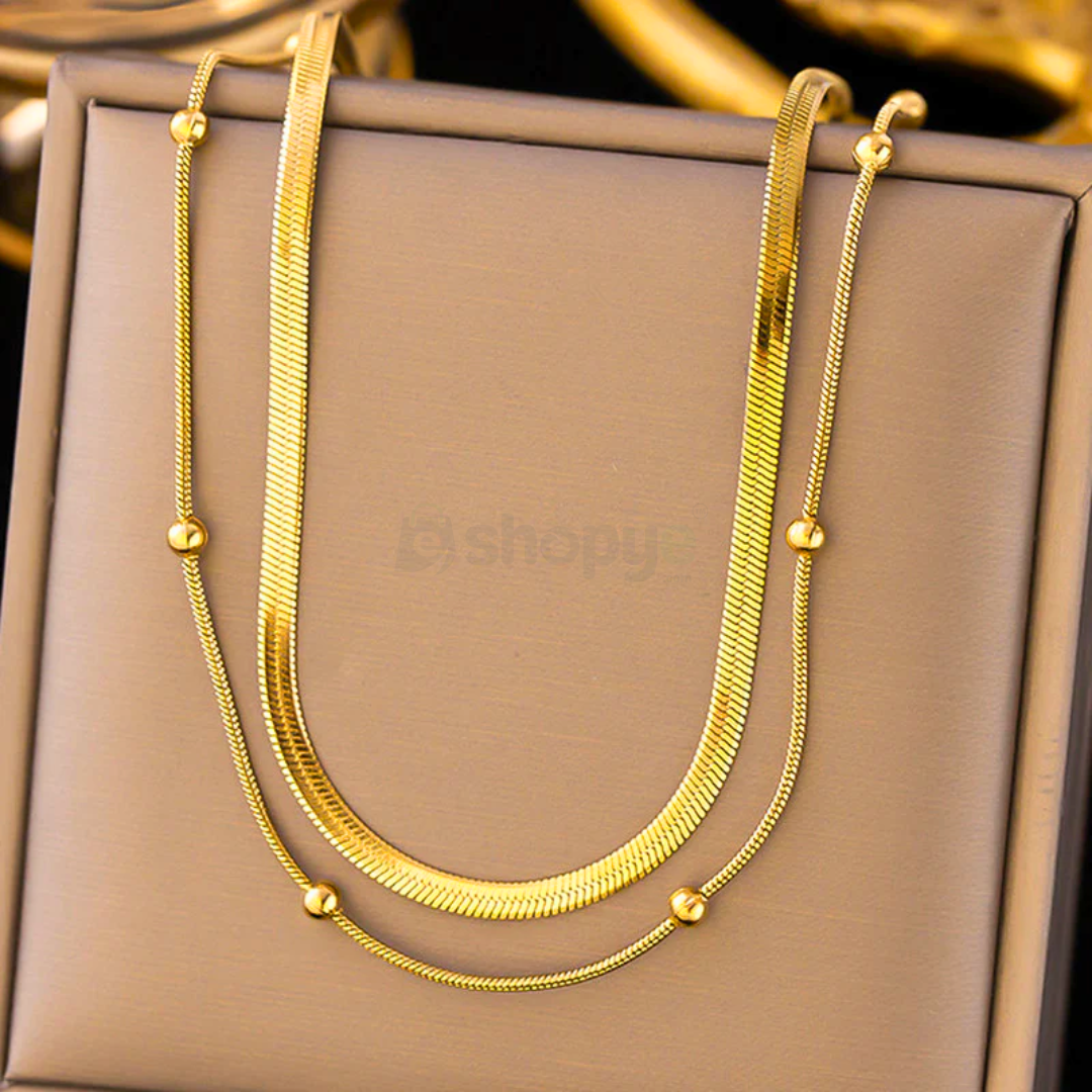 Tarnish Resistant Gold-Plated Layered Necklace – Anti Tarnish Chain