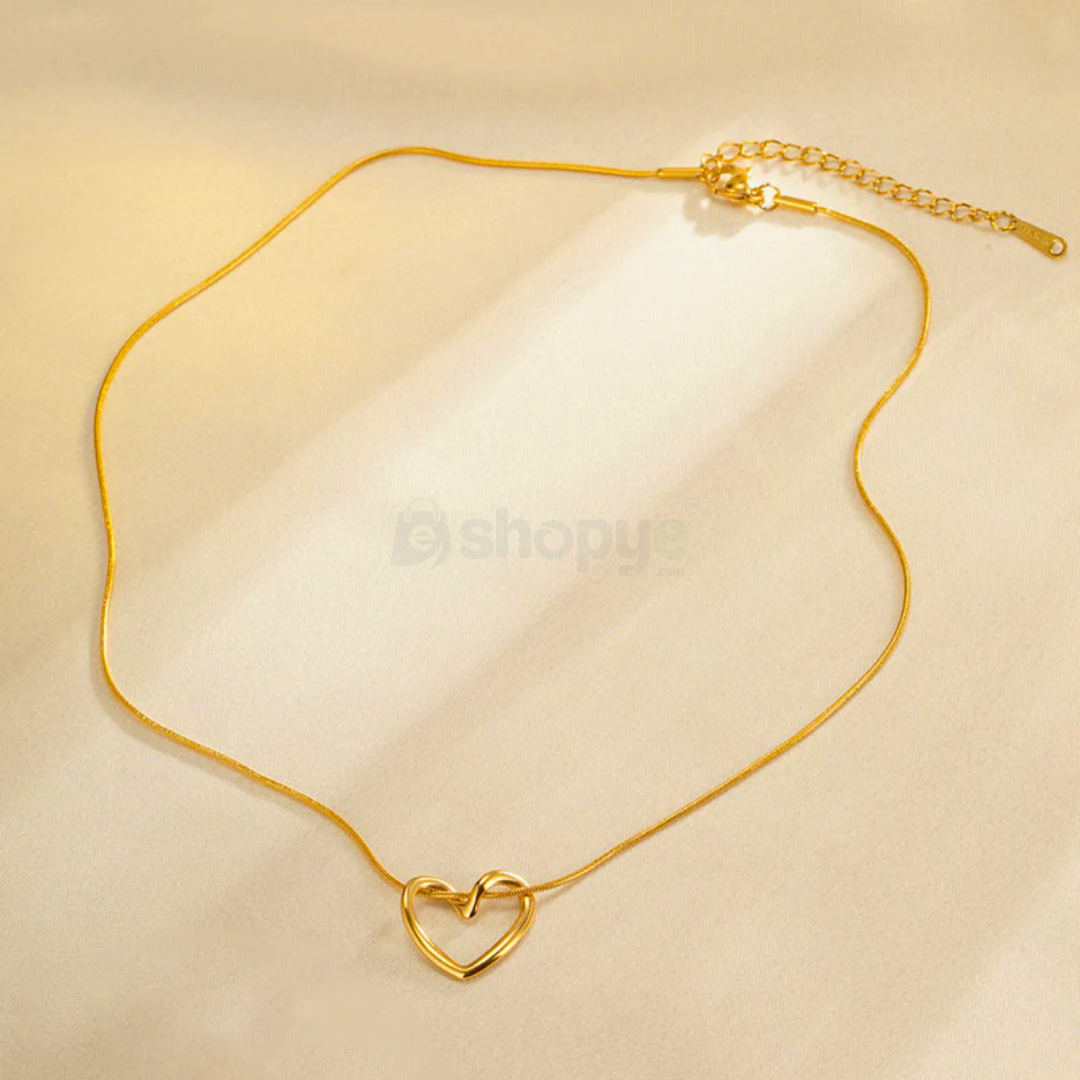 Fashion Accessory Gold-Plated Anti Tarnish Heart Pendant Necklace