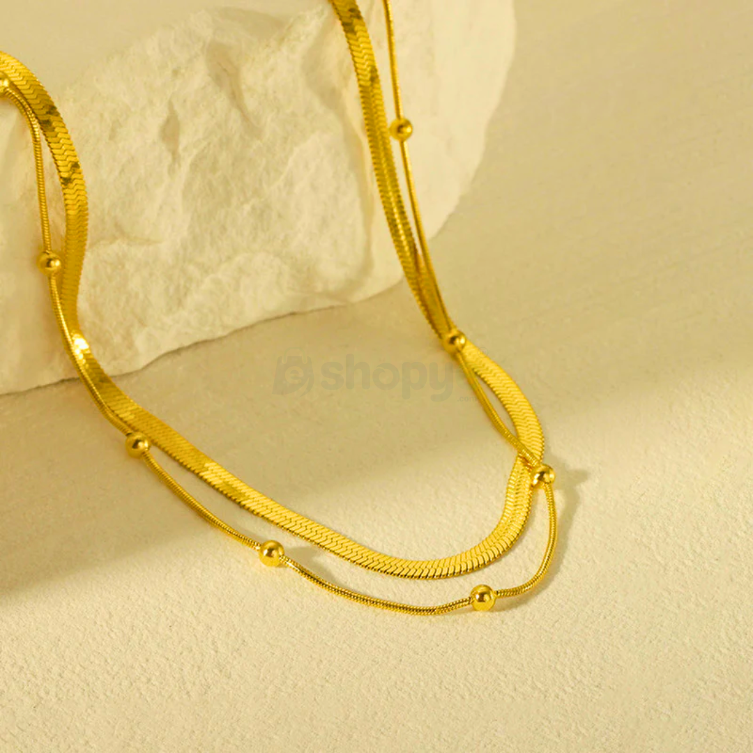Tarnish Resistant Gold-Plated Layered Necklace – Anti Tarnish Chain