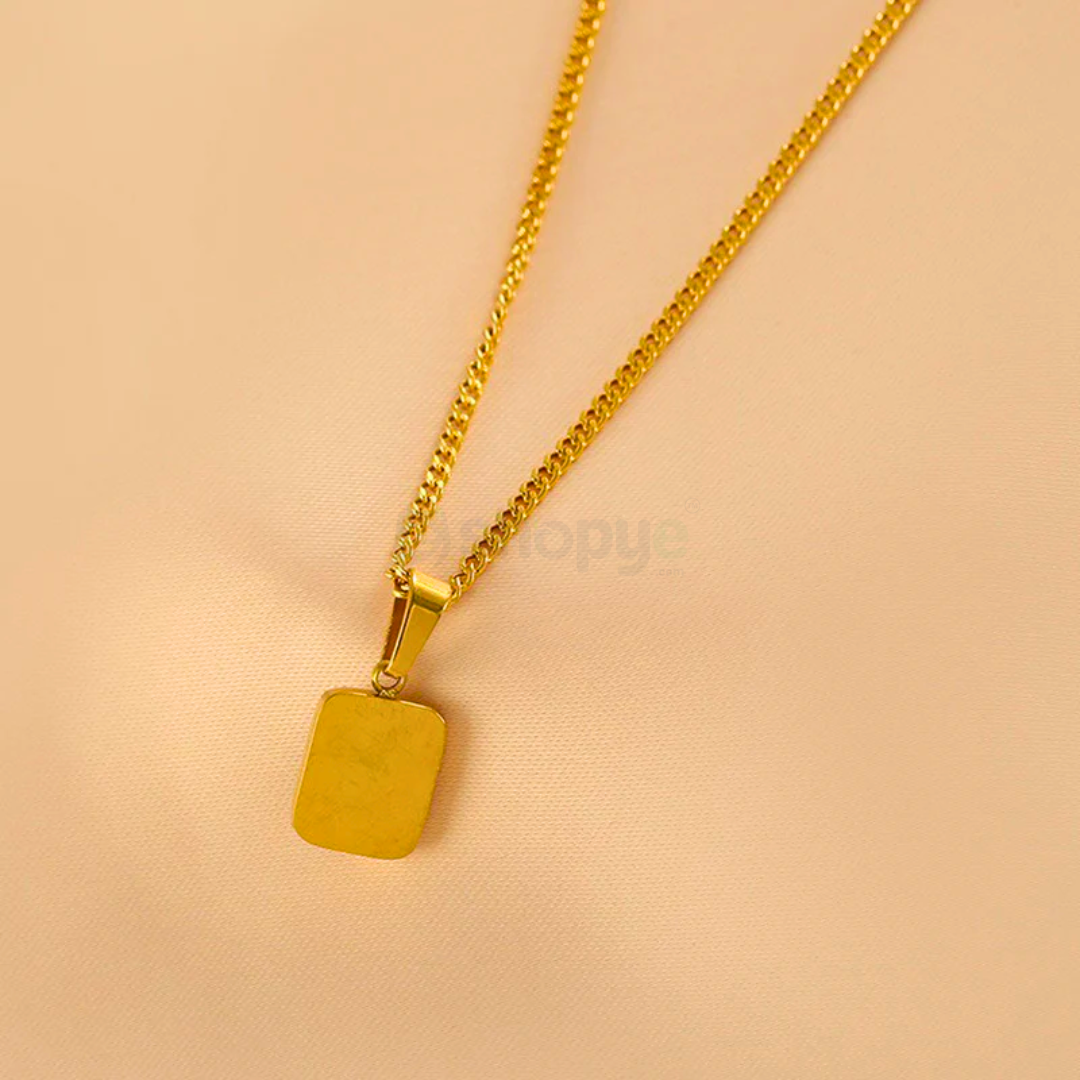 Gold Plated Green Geometric Pendant – Anti Tarnish Stylish Jewelry