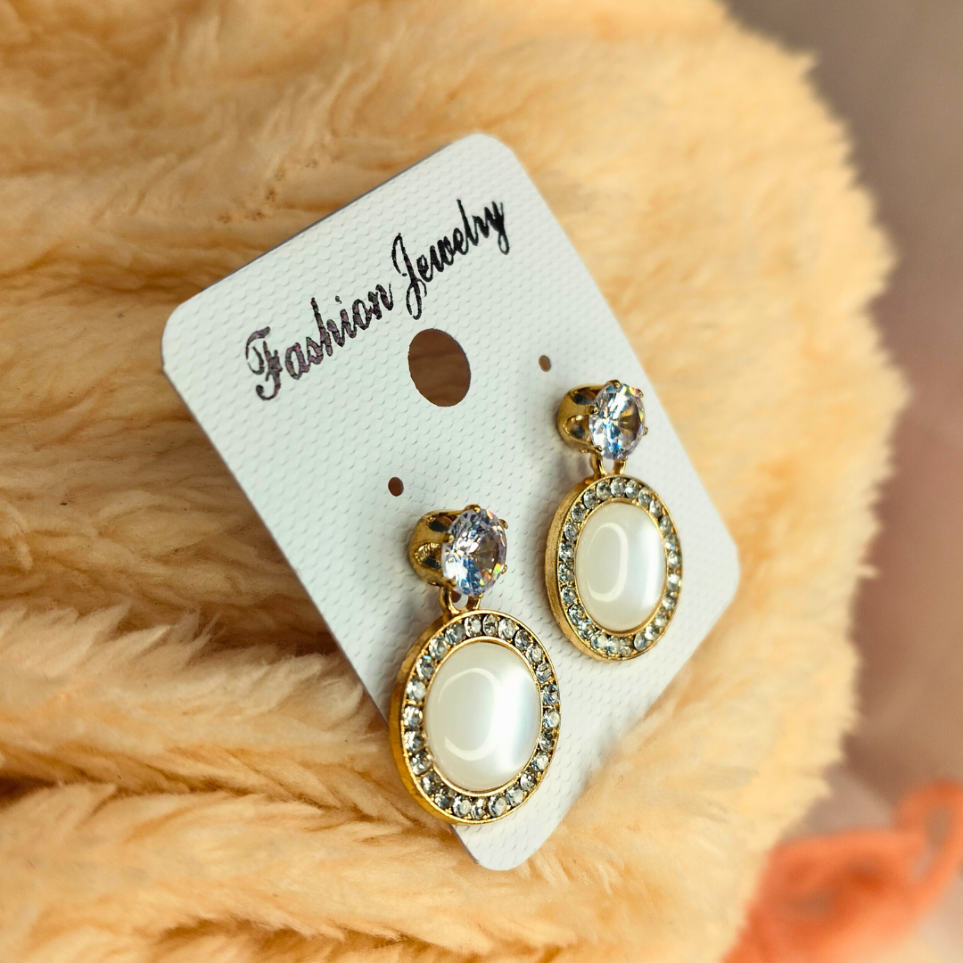Crystal Pearl Halo Drop Earrings – Classic Elegance for Every Occasion
