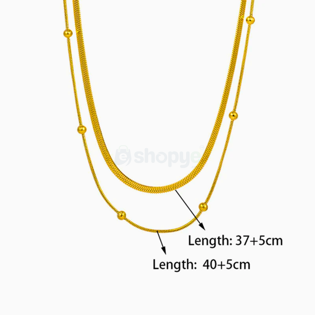 Tarnish Resistant Gold-Plated Layered Necklace – Anti Tarnish Chain