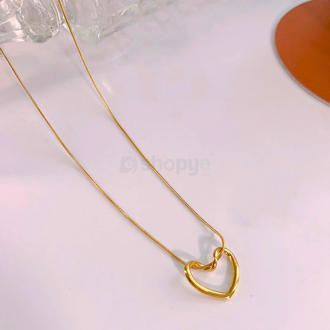 Fashion Accessory Gold-Plated Anti Tarnish Heart Pendant Necklace
