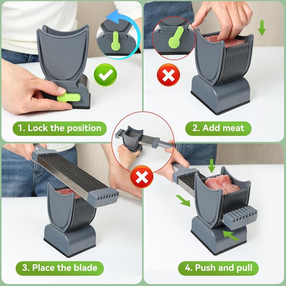 Carving Multifunctional Meat Slicer for Home – Adjustable & Sharp