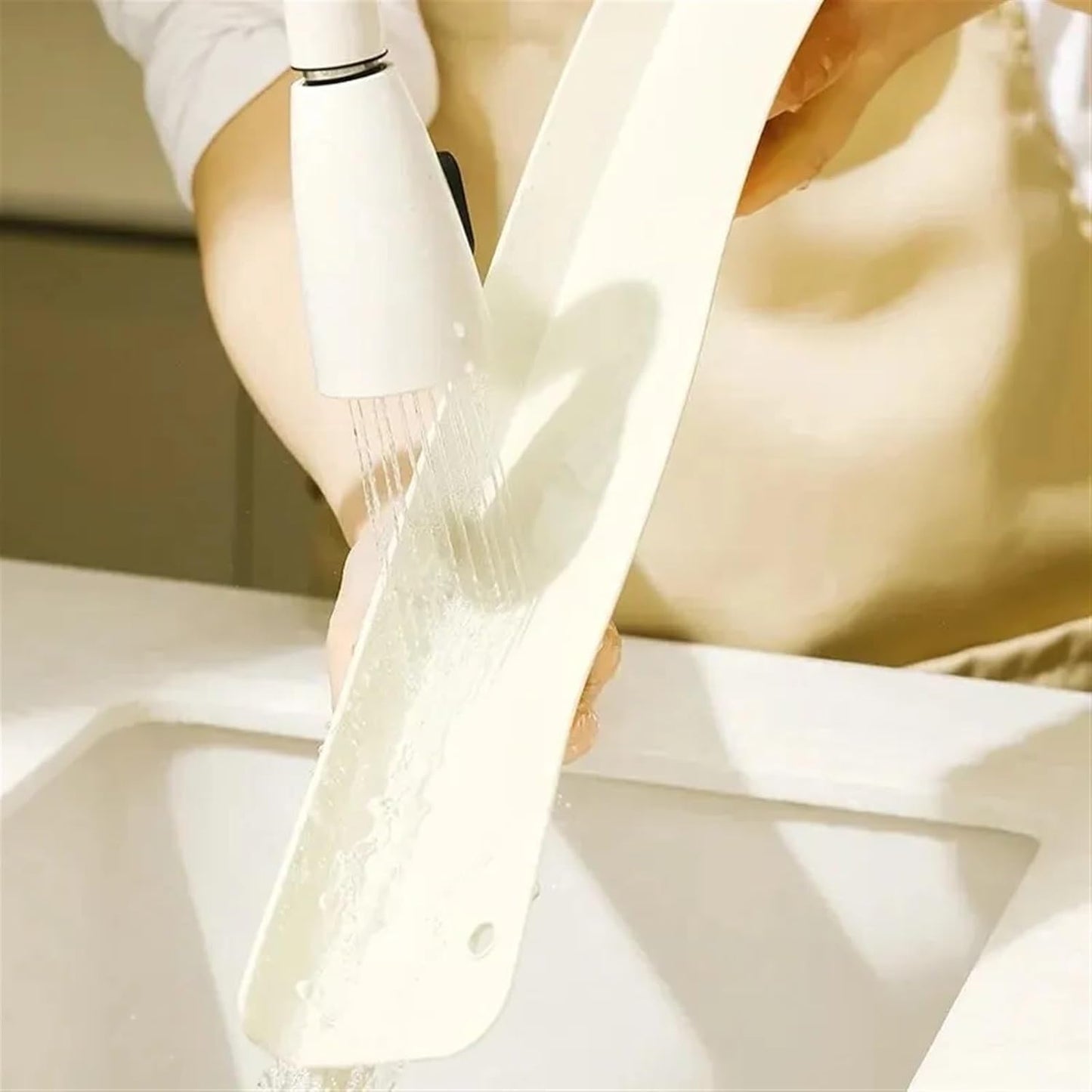 ESHOPYE ™ Kitchen Island Sink Backsplash Guard Lightweight for Sink Bathroom Household Beige