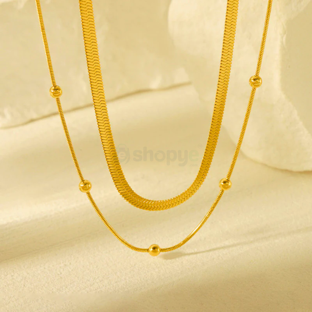Tarnish Resistant Gold-Plated Layered Necklace – Anti Tarnish Chain
