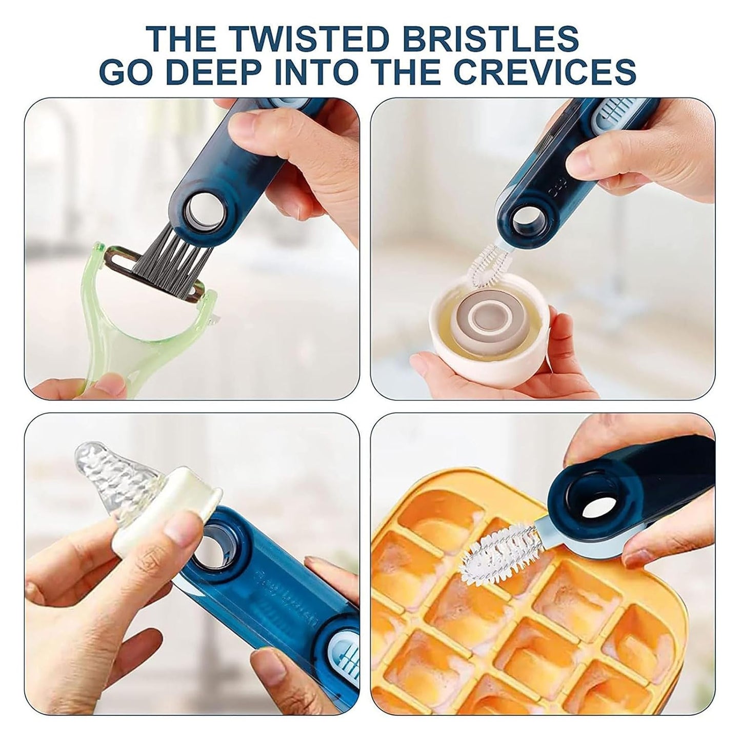 ESHOPYE ™ 3 in 1 Multifunctional Bottle Cleaning Brush for Bottle Cap