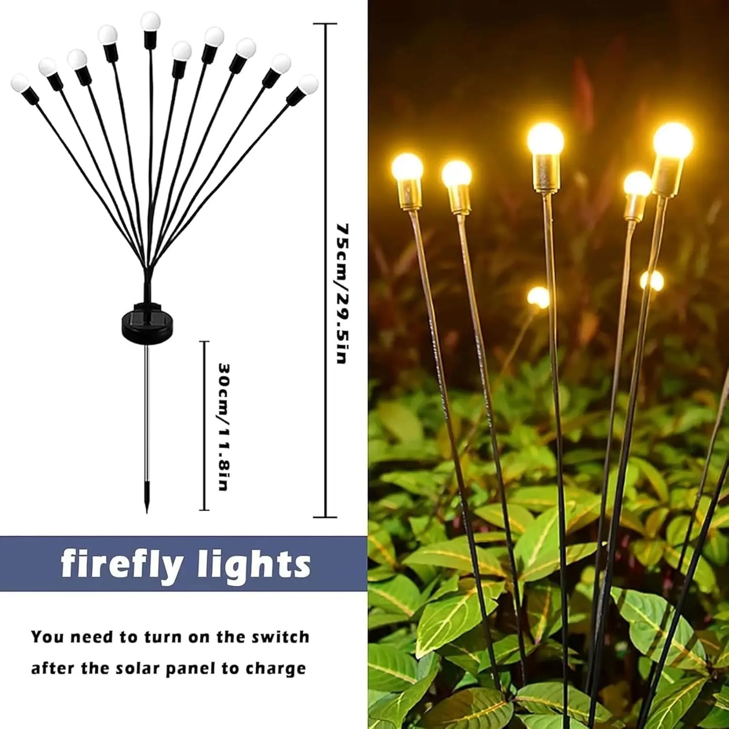 ESHOPYE ™ Solar Power Garden Lights - Firefly Lamp - Pack Of 2 - (8 Bulbs Each Light) - ESHOPYE ™