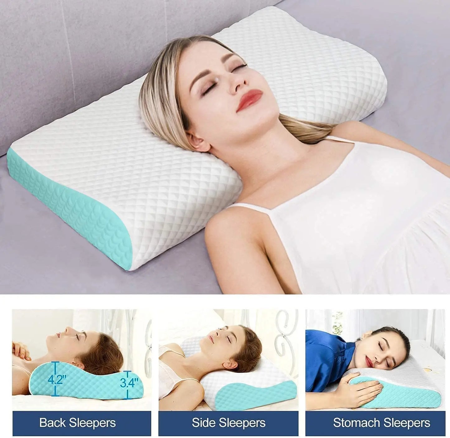 Orthopedic Memory Foam Pillow - Contour Cervical Support Pillow