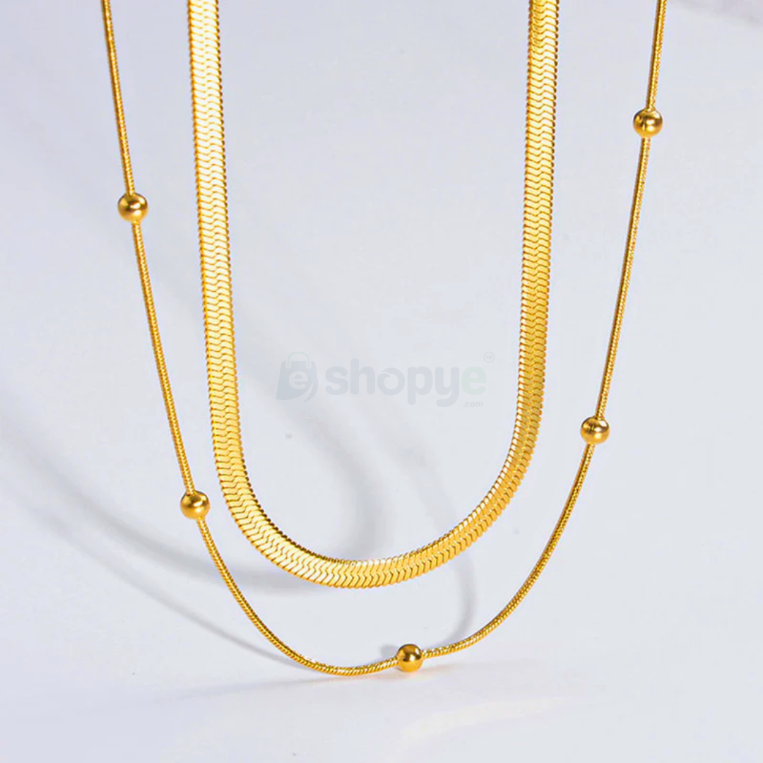 Tarnish Resistant Gold-Plated Layered Necklace – Anti Tarnish Chain