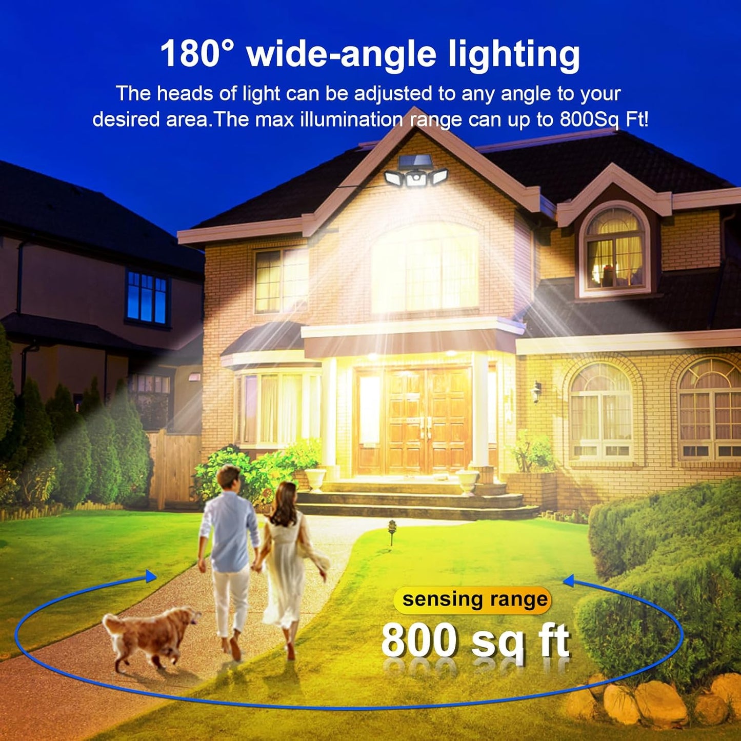 ESHOPYE ™ Solar Outdoor Lights, 3000LM Super Bright Motion Sensor Outdoor Light, IP65 Waterproof Wide Angle 6500K Solar Powered Security Flood Lights for Outside Garage Yard Patio