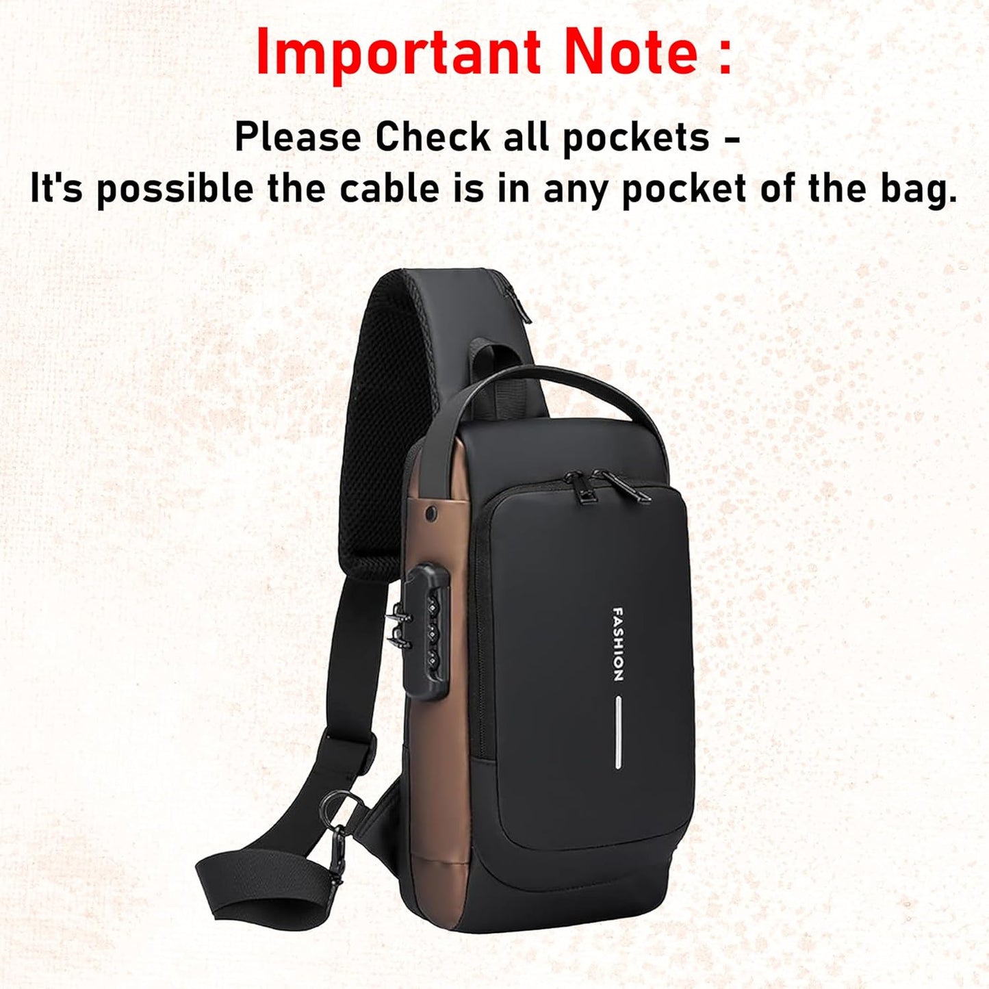 Anti-Theft Chest Bag with USB Port – Crossbody Backpack for Travel