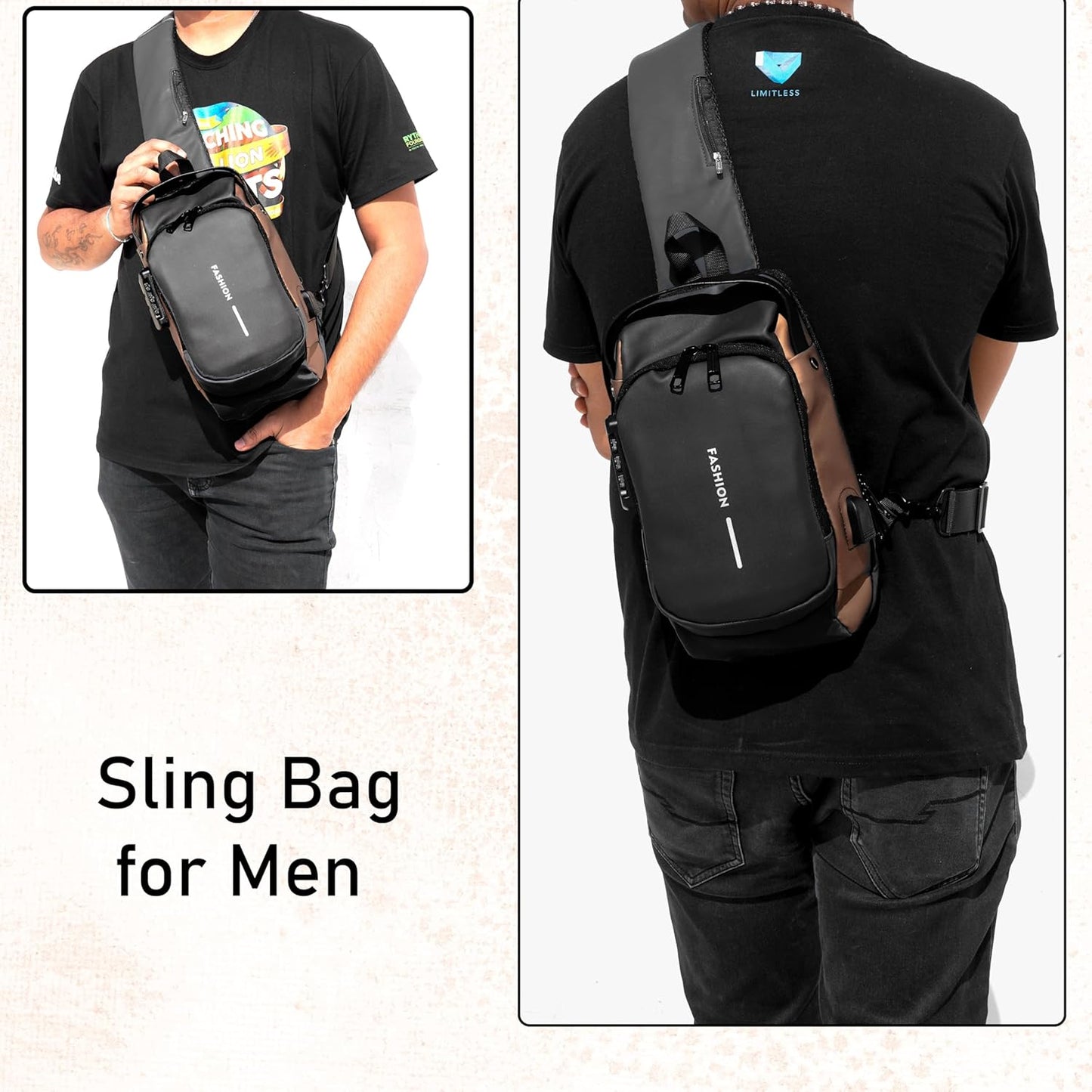 Anti-Theft Chest Bag with USB Port – Crossbody Backpack for Travel
