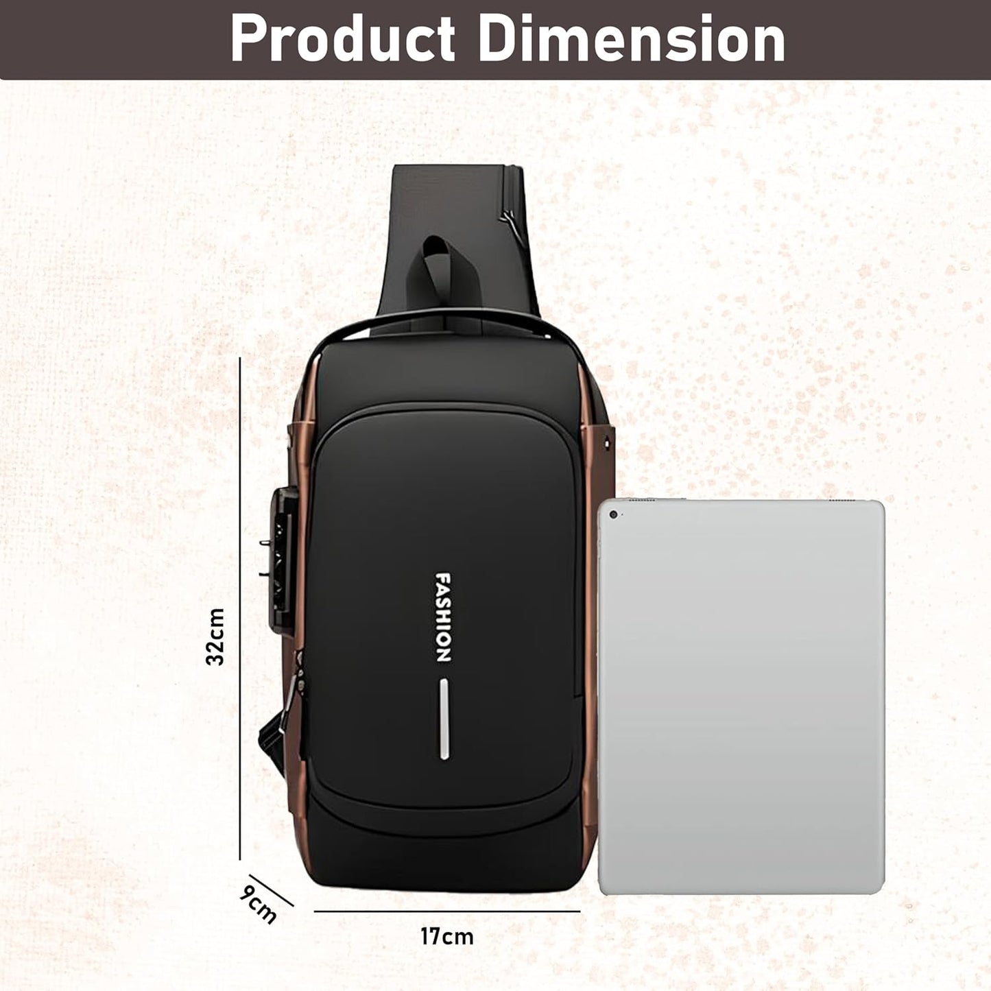 Anti-Theft Chest Bag with USB Port – Crossbody Backpack for Travel