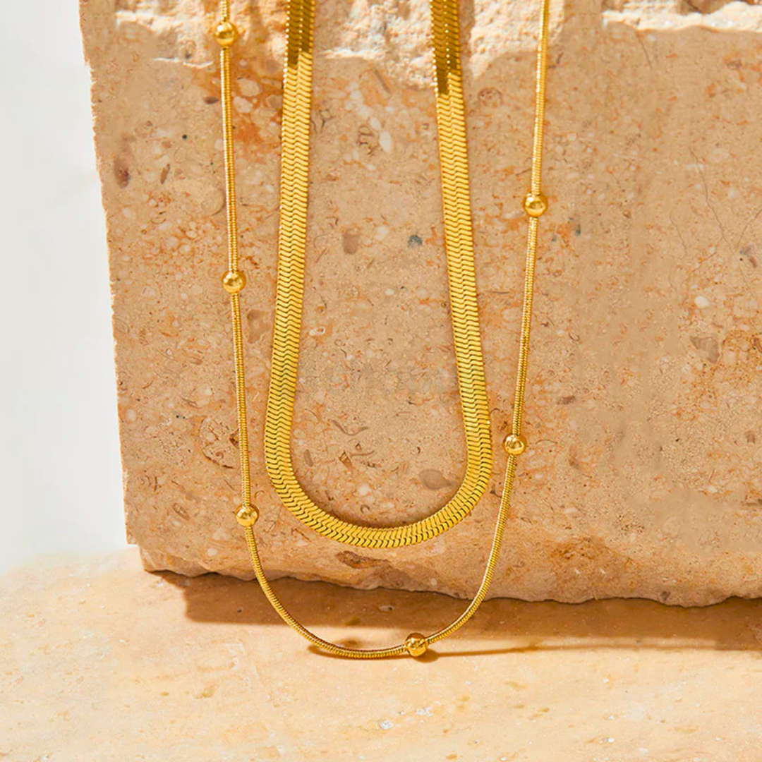 Tarnish Resistant Gold-Plated Layered Necklace – Anti Tarnish Chain