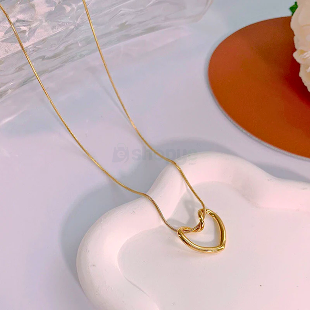 Fashion Accessory Gold-Plated Anti Tarnish Heart Pendant Necklace