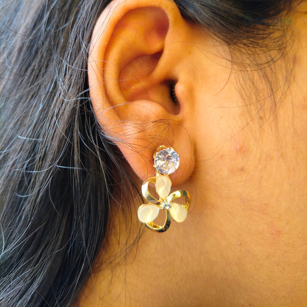Pearl Stud & Bow Earrings Set – Elegant 3-in-1 Crystal & Rhinestone Design