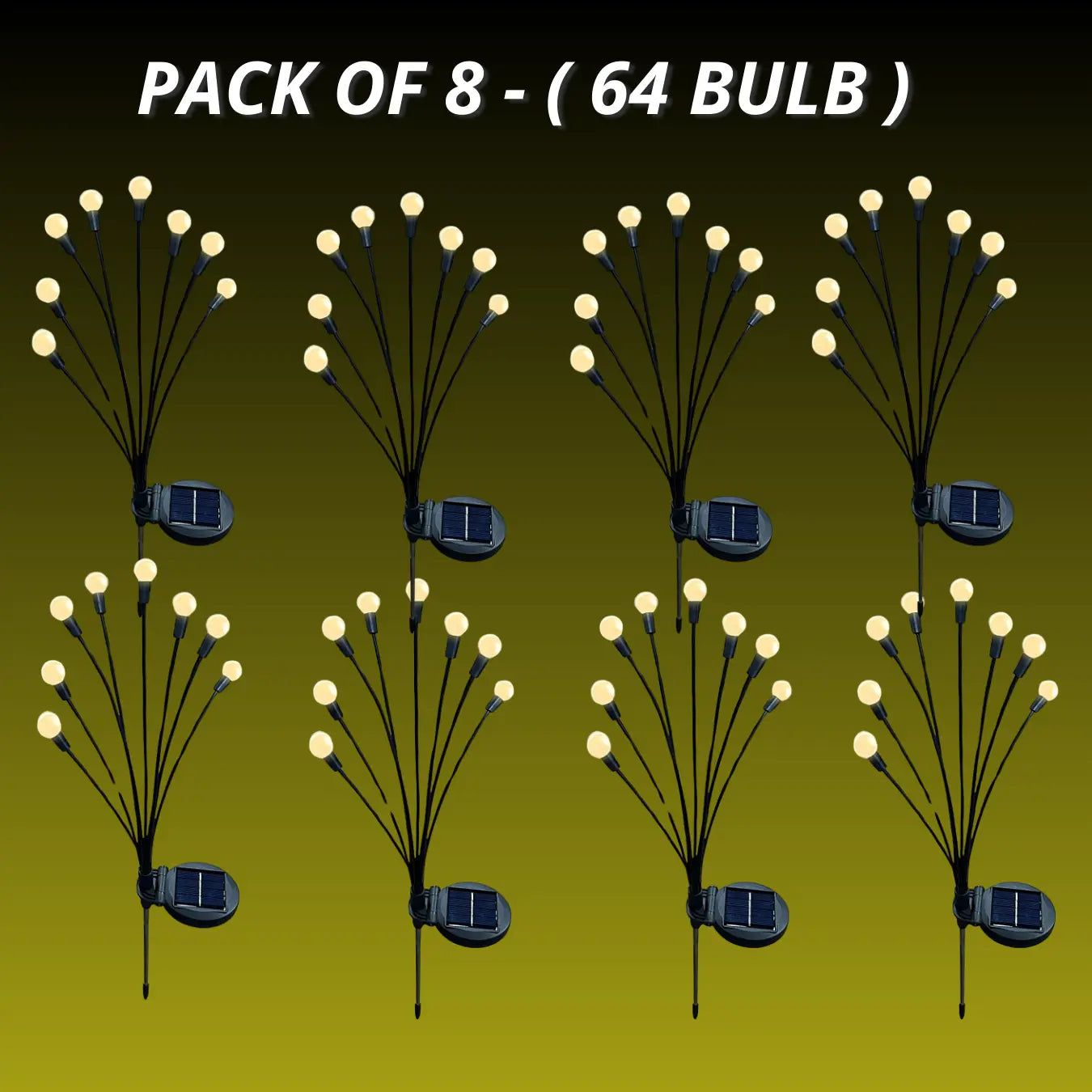 ESHOPYE ™ Solar Power Garden Lights - Firefly Lamp - Pack Of 2 - (8 Bulbs Each Light) - ESHOPYE ™