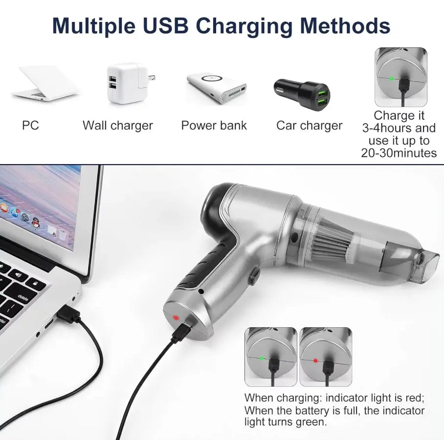 Cleaner Wireless Handheld Vacuum | 15000PA Suction 3-in-1 Cordless Use