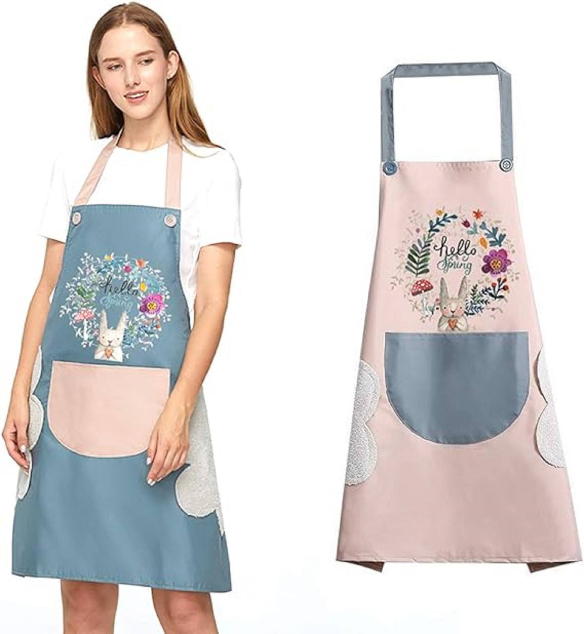 ESHOPYE ™ 1 Pcs Assorted Waterproof Kitchen Apron for Women with Big Front Pocket