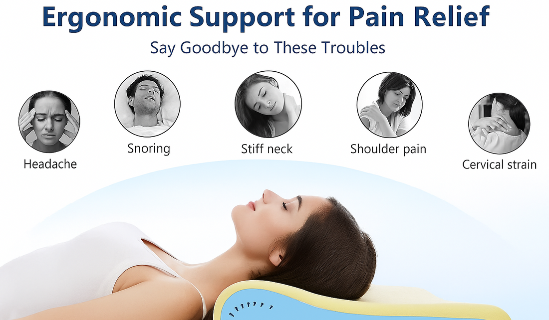 🌙 Unlock Transformative Sleep with ESHOPYE™'s Contour Cervical Memory Foam Pillow
