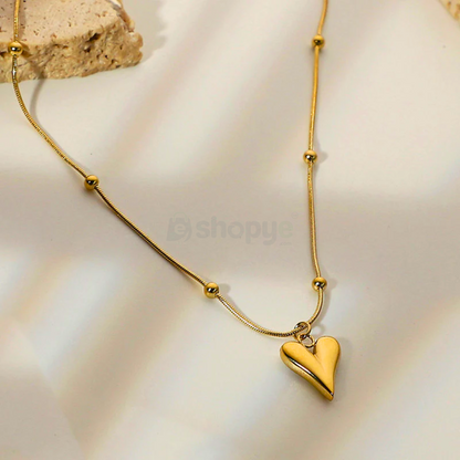 Tarnish Resistant Heart Pendant – Gold-Plated Stainless Steel Jewelry