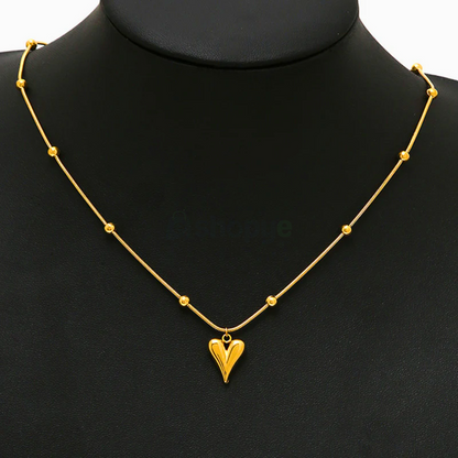 Tarnish Resistant Heart Pendant – Gold-Plated Stainless Steel Jewelry