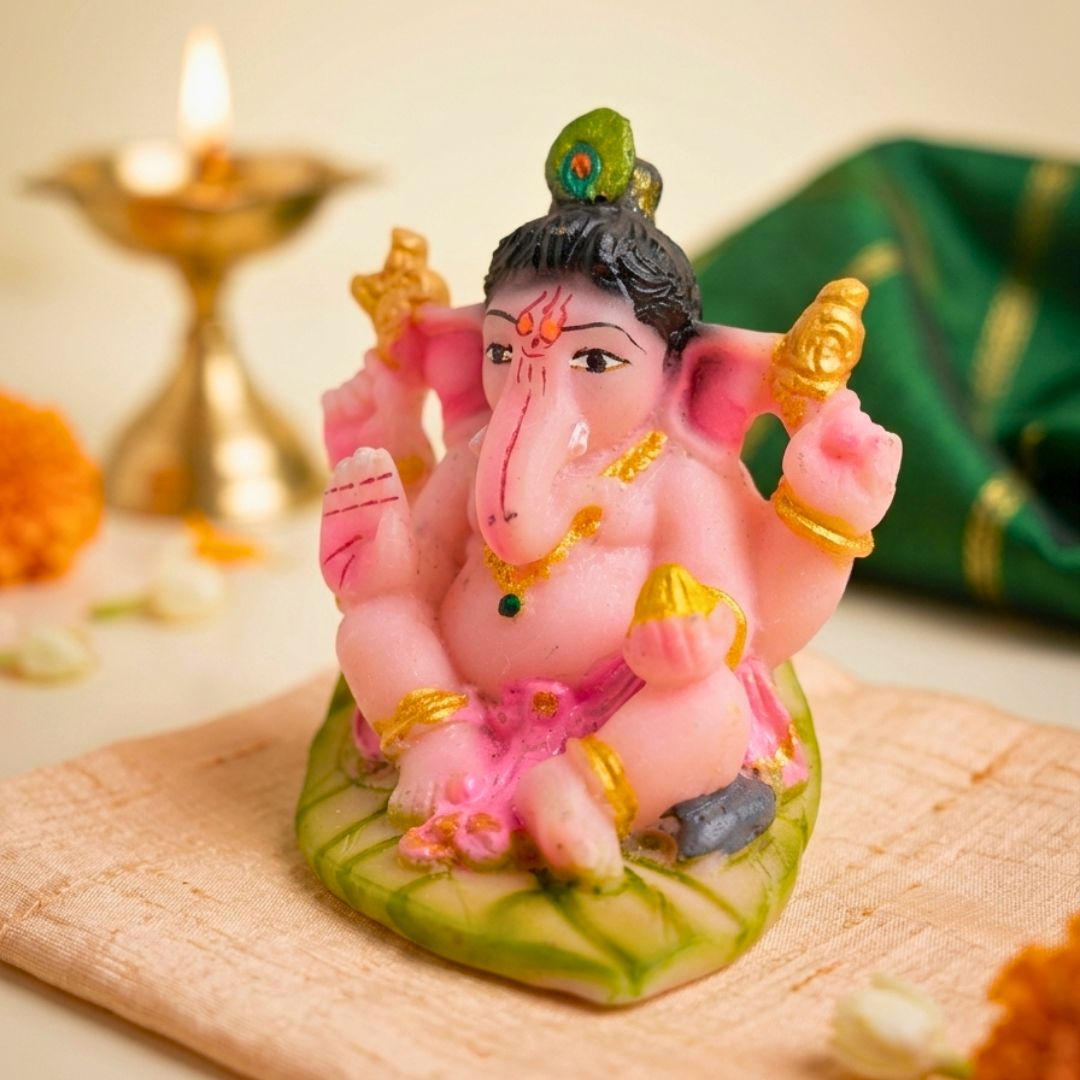 Small Ganesh Idol for Car Dashboard – Compact Ganpati Car Dashboard Decoration