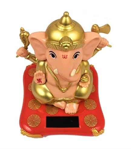 ESHOPYE™  3.5 Inch Solar Powered Ganesh Idol for Car Dashboard