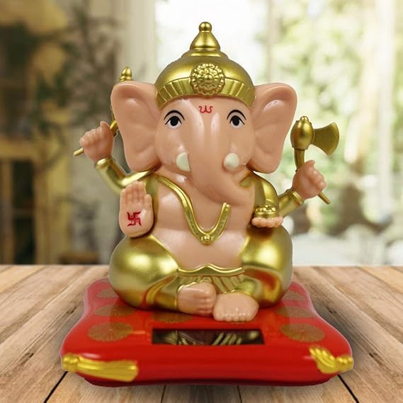ESHOPYE™  3.5 Inch Solar Powered Ganesh Idol for Car Dashboard
