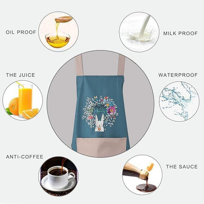 ESHOPYE ™ 1 Pcs Assorted Waterproof Kitchen Apron for Women with Big Front Pocket