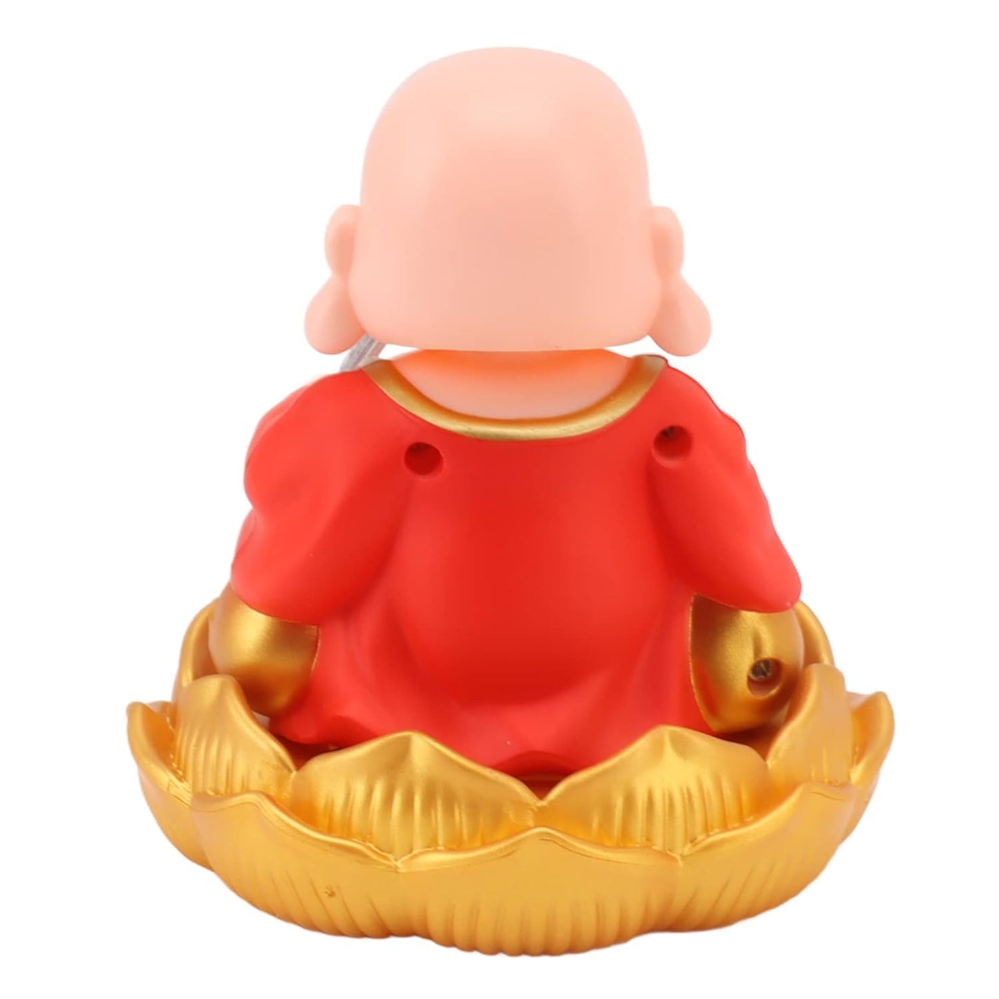 ESHOPYE™ Solar Powered Moving Head and Hand Buddha Monk Idol – Feng Shui Good Luck Money Potli Statue