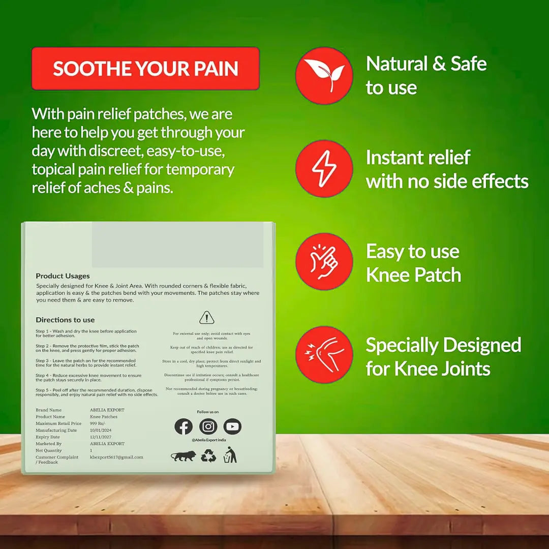 ESHOPYE ™  Knee Pain Relief Patches Arthritis Inflammation Patch Sticker | Instant Relief from Knee Pain ESHOPYE ™