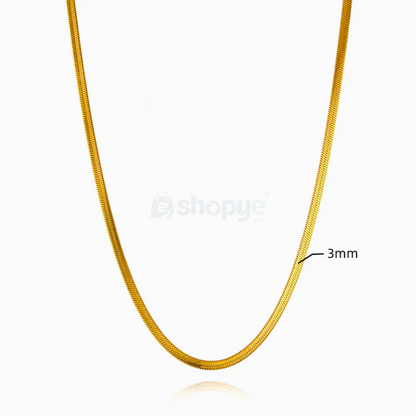 Fashion Accessory Gold Plated Flat Snake Chain Necklace | Anti Tarnish