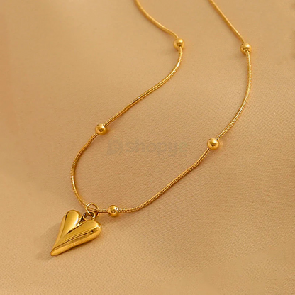 Tarnish Resistant Heart Pendant – Gold-Plated Stainless Steel Jewelry