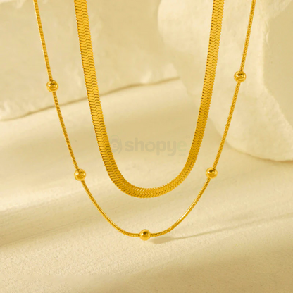 Tarnish Resistant Gold-Plated Layered Necklace – Anti Tarnish Chain
