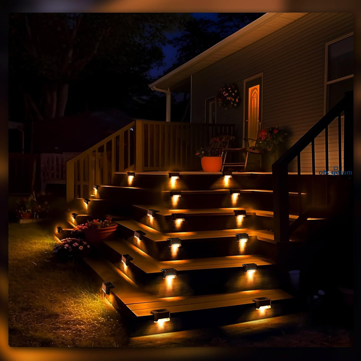 Solar Power Deck Lights Outdoor Waterproof