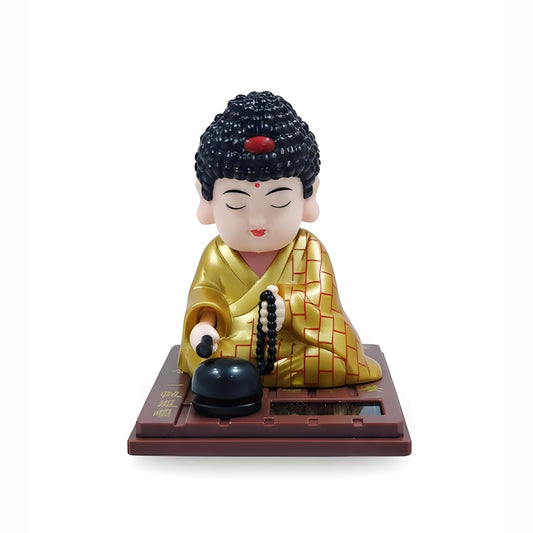 ESHOPYE™ Solar Buddha Moving Head Idol – Head Shaking Laughing Buddha for Car, Home