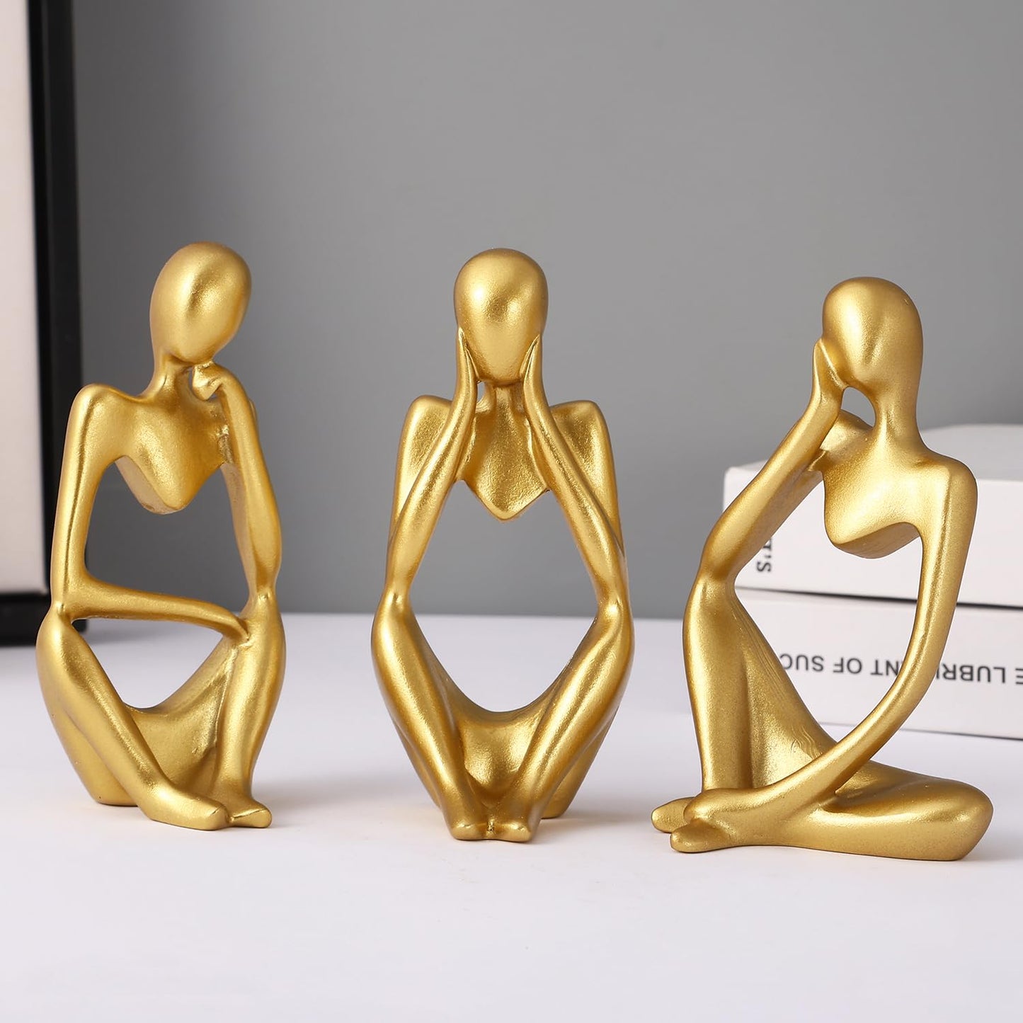 ESHOPYE ™ Decorative Abstract Thinker Men Statue Set of 3 Modern Art Showpiece