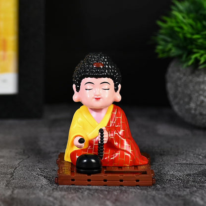 ESHOPYE Solar Buddha Moving Head Idol – Head Shaking Laughing Buddha for Car, Home &amp; Office Décor | Solar Powered Dancing Buddha Statue