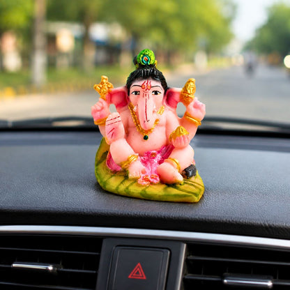 Small Ganesh Idol for Car Dashboard – Compact Ganpati Car Dashboard Decoration
