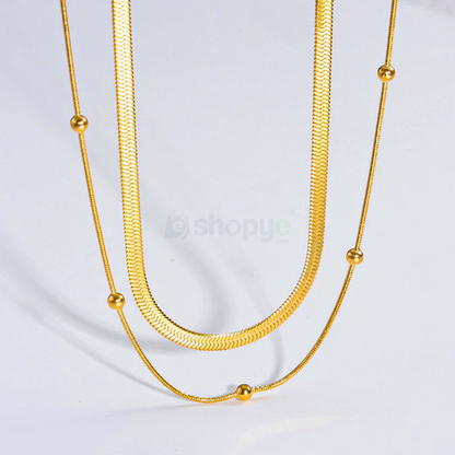 Tarnish Resistant Gold-Plated Layered Necklace – Anti Tarnish Chain