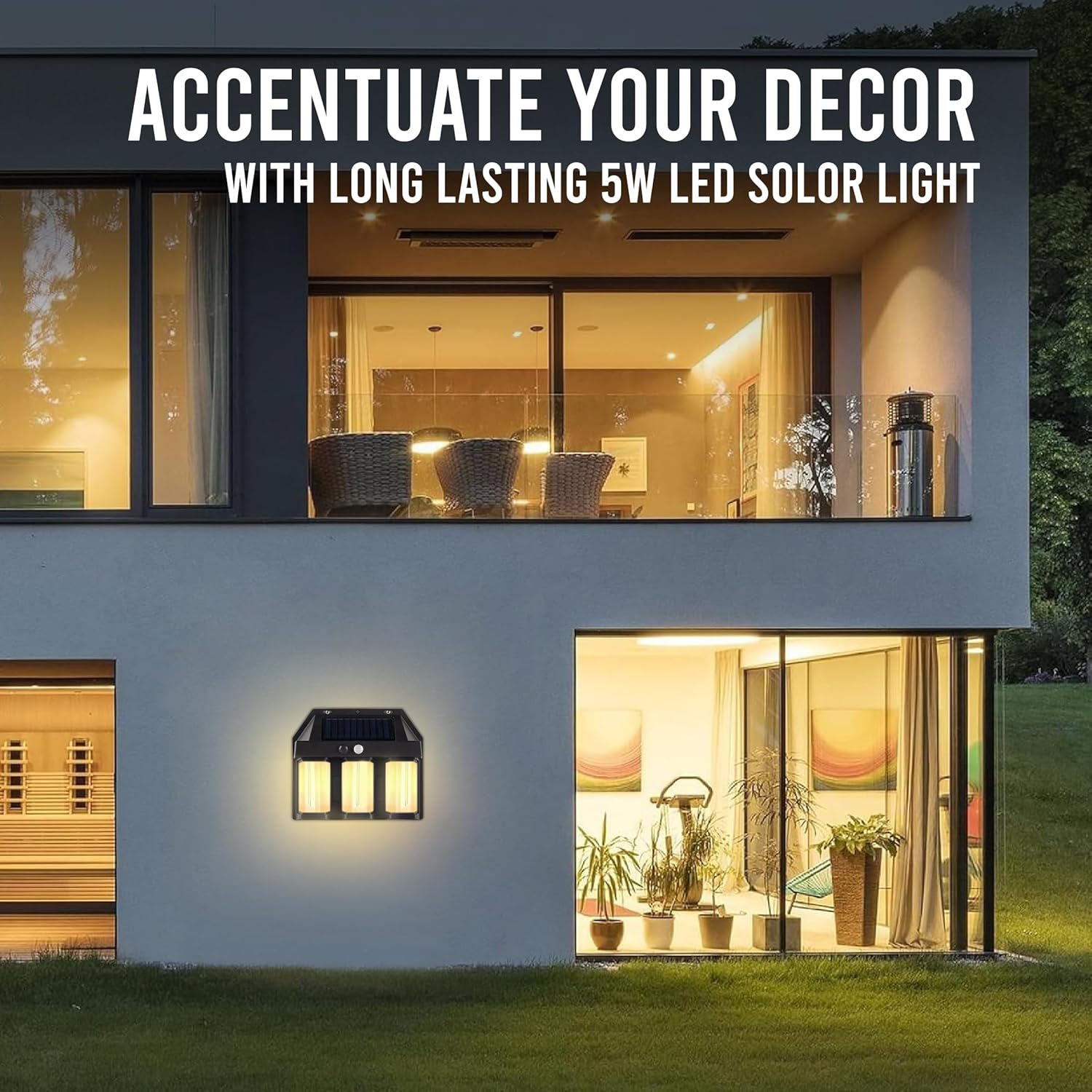 ESHOPYE ™ Solar Wall Light with Motion Sensor, 3 Led Tungsten Waterproof Outdoor Wall Lamp - ESHOPYE ™