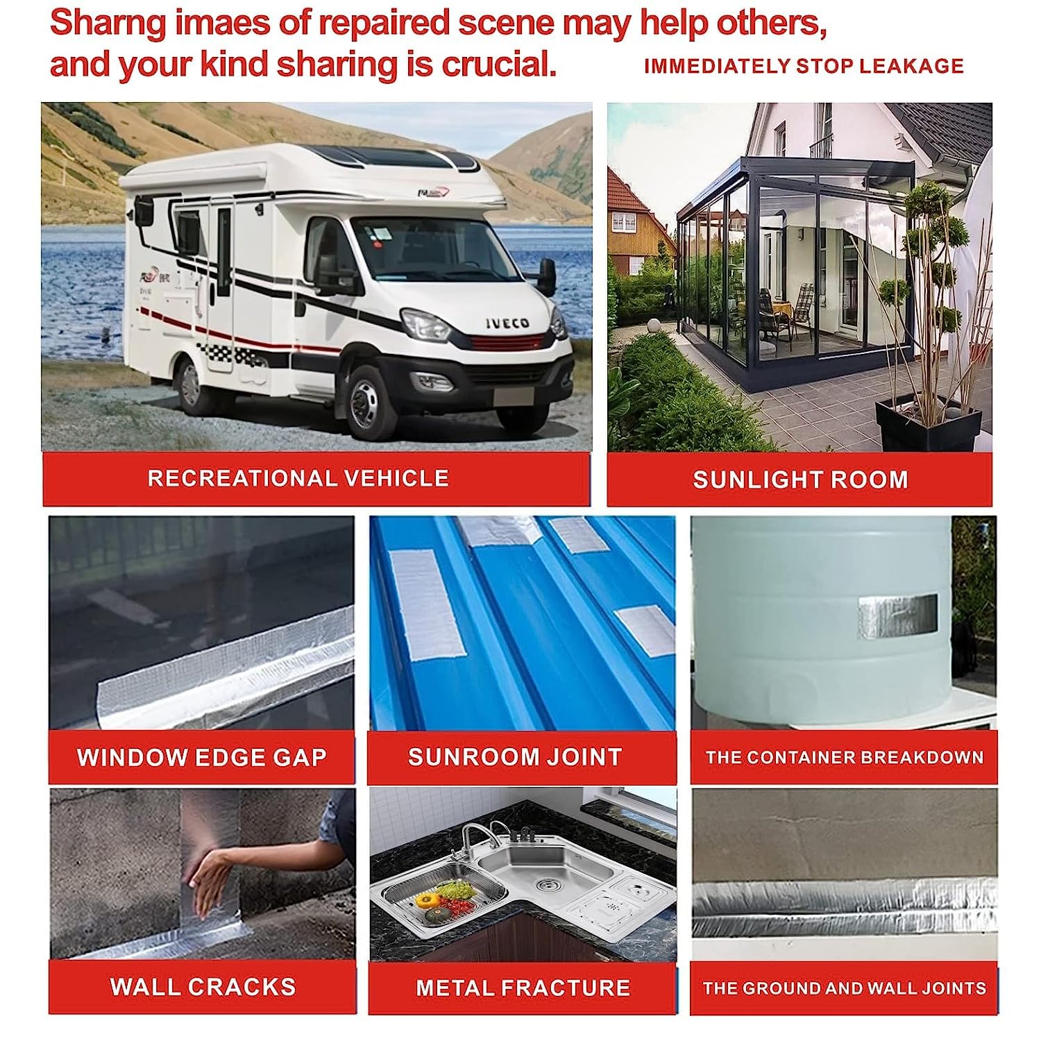 Adhesive Waterproof Tape - Super Strong Permanent Roof Leak Repair
