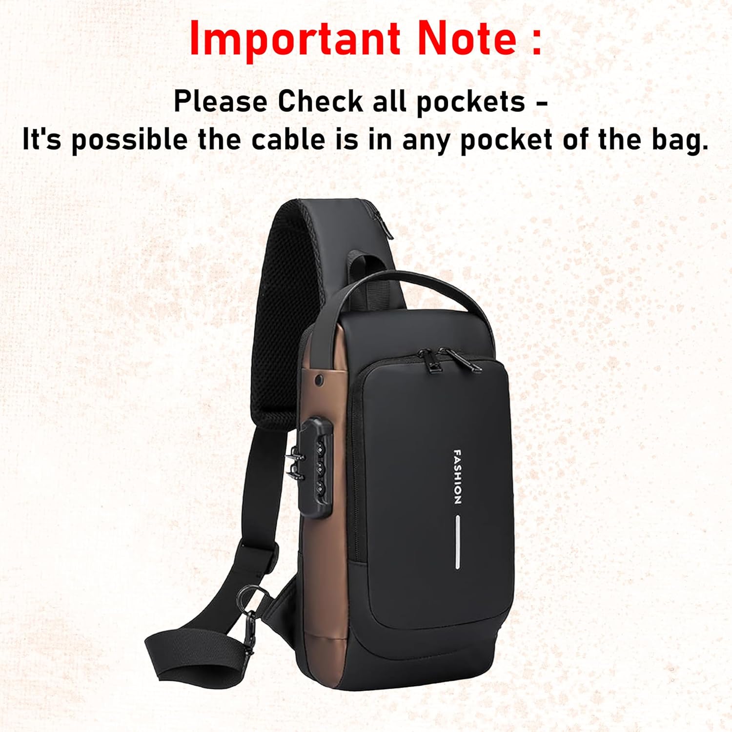 Anti-Theft Chest Bag with USB Port – Crossbody Backpack for Travel
