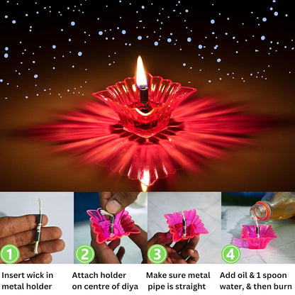 ESHOPYE ™ Diwali Diyas Colourful 3D Reflection Diya for Diwali (12pcs )