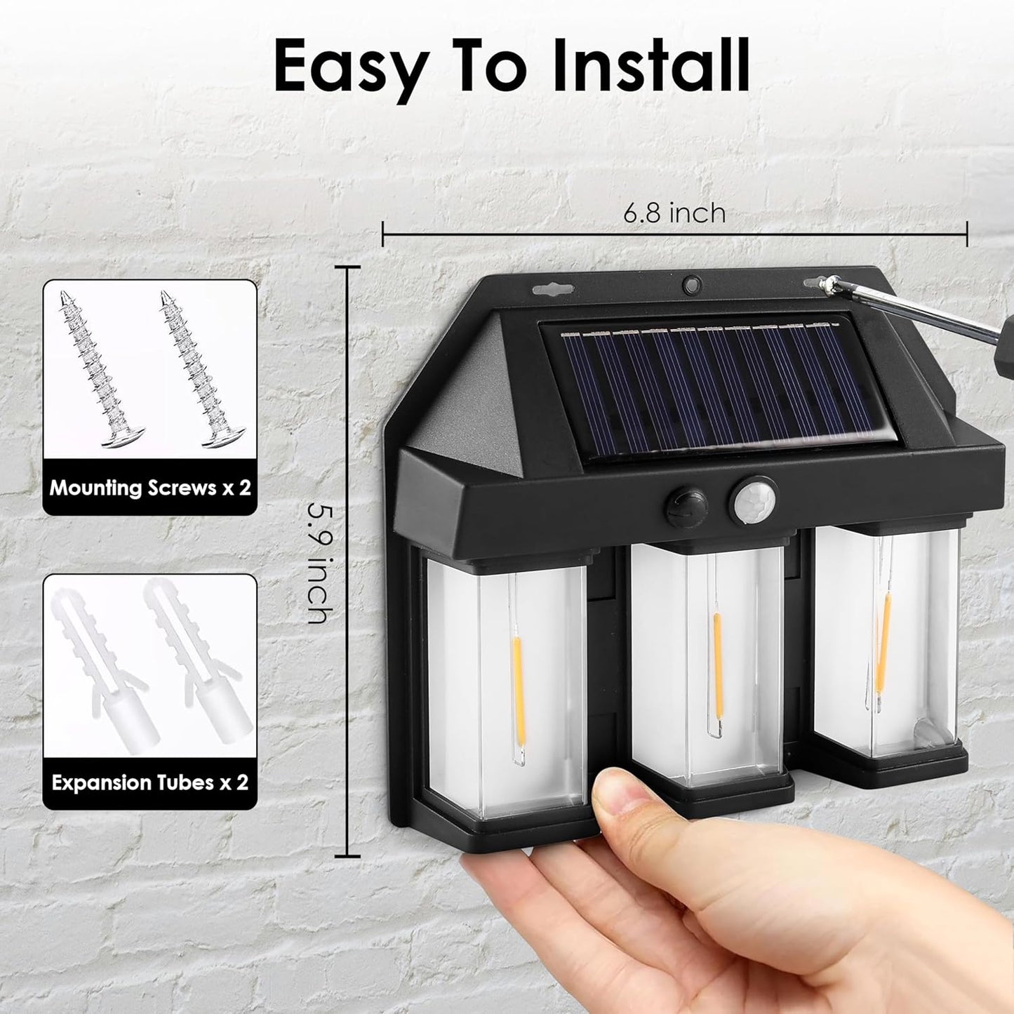 ESHOPYE ™ Solar Wall Light with Motion Sensor, 3 Led Tungsten Waterproof Outdoor Wall Lamp - ESHOPYE ™