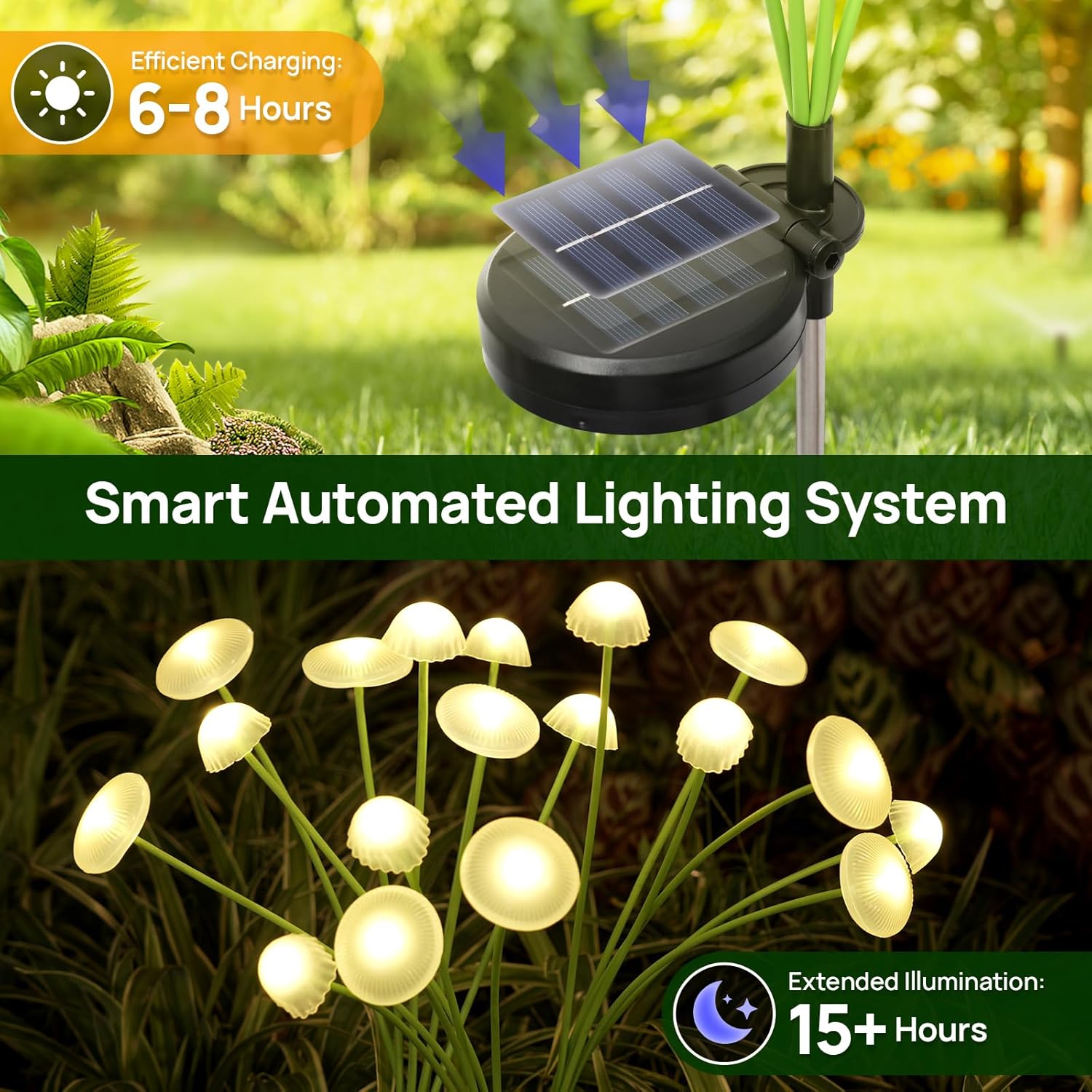 ESHOPYE ™ Dual Mode LED Solar Mushroom Jellyfish Lights ( 2 Pack ) - ESHOPYE ™